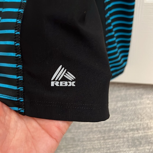 Striped half zip top - black and blue striped - medium - Picture 3 of 5